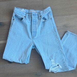 Levi's Light Blue WoMen's Straight Jeans RIBCAGE STRAIGHT ANKLE